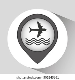 plane silhouette and water icon, vector illustration