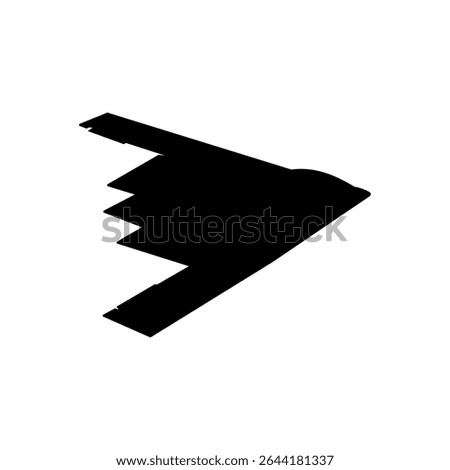 Plane Silhoutte B2 From Side Flying On The Sky