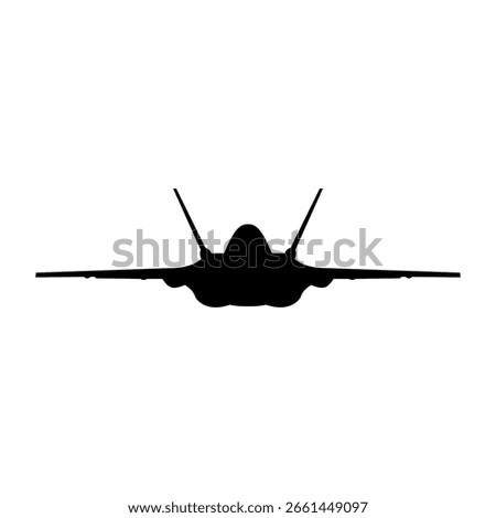 Plane Silloutte KAAN image from the front Turkish Air Force