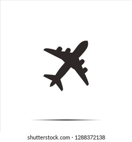 Plane simple icon isolated on white background

