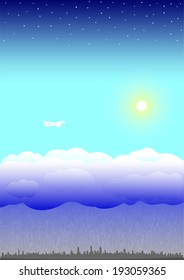 Plane in the sky
