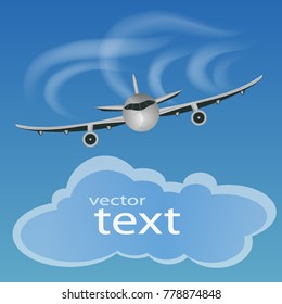 The plane in the sky, to fly on an airplane, flying through the air