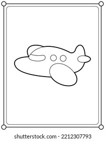 Plano en el cielo adecuado para la ilustración vectorial de página de coloración infantil