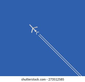 Plane in the sky, vector