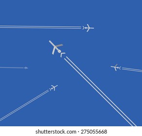 Plane in the sky, vector