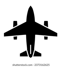 Plane solid icon, air transportation symbol, aircraft vector sign on white background, airplane icon in glyph style for mobile concept and web design. Vector graphics