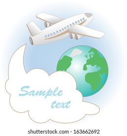 The plane with a speech cloud (vector) 