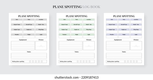 Plane Spotting Logbook,  Aircraft Spotting Log Book for Enthusiasts