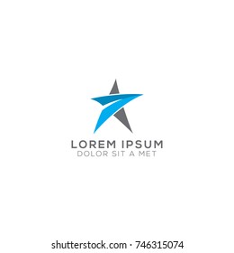 Plane Star Logo Design