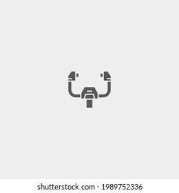 Plane steering vector icon illustration sign