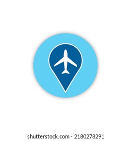 plane stop location Pin Logo Design Element