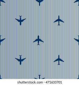Plane and strip seamless vector pattern.