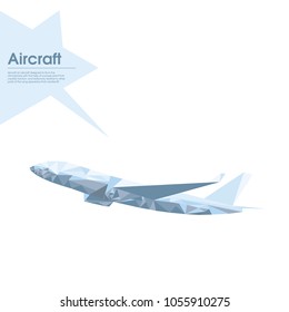 plane stylized triangles on abstract background of triangles
