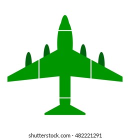 Plane symbol icon on white background. Vector illustration.