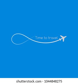 Plane as a symbol of travel. The plane leaves a trace