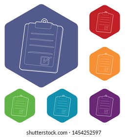 Plane tablet icons vector colorful hexahedron set collection isolated on white