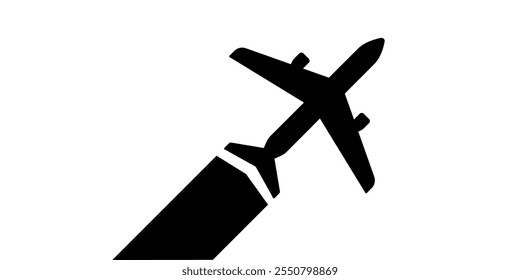 Ícone de decolagem de avião. Ícone Plano
