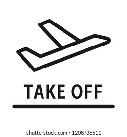 Plane take off. Simple flat design. Isolate on white background.