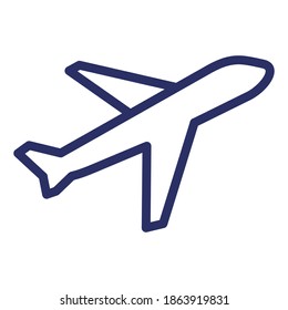 plane takeoff line icon, outline vector illustration.