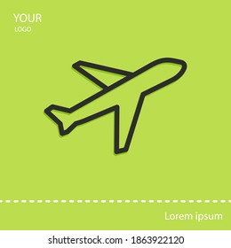 plane takeoff line icon, outline vector illustration.