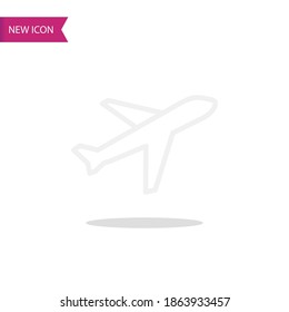 plane takeoff line icon, outline vector illustration.