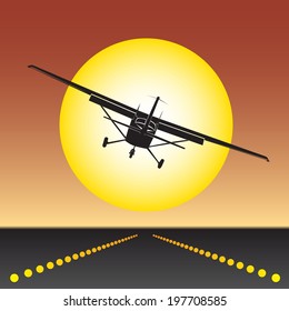 Plane takeoff in silhouette 0118