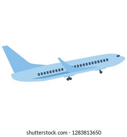 The plane takes off