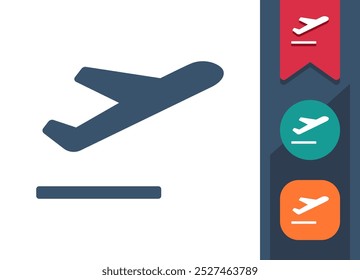 Plane Taking Off, Plane Flying Icon. Professional, pixel perfect icon. EPS 10 format.