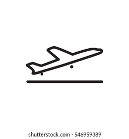 plane taking off icon illustration isolated vector sign symbol