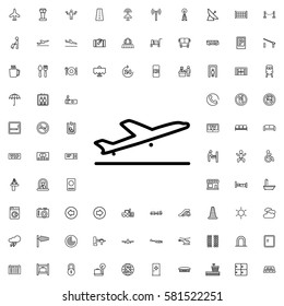 plane taking off icon illustration isolated vector sign symbol. Airport icons set.