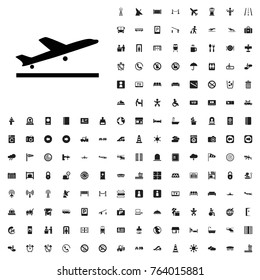 Plane taking off icon illustration isolated vector sign symbol. airport icons set for web and mobile.