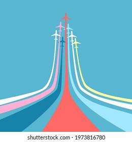 The plane is taking off. isolated on background. vector illustration