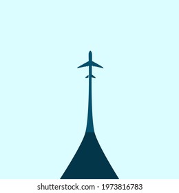 The plane is taking off. isolated on background. vector illustration