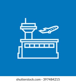 Icono de desconexión de línea de avión.