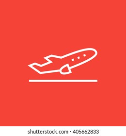 Plane taking off line icon.
