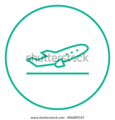 Plane taking off line icon.