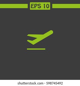 Plane Taking Off Silhouette  Vector Icon.
