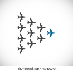 plane teamwork leader icon