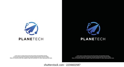 Plane Technology Modern Logo Design