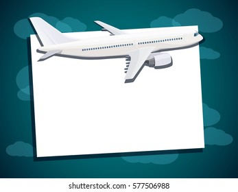 The plane template on a  blue background