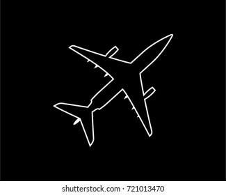plane thin line icon