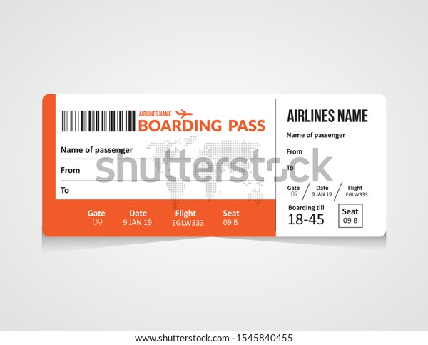 Billet Avion Modele De Carte D Embarquement Image Vectorielle De Stock Libre De Droits