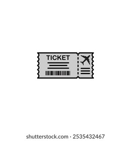 Plane Ticket colored vector icon on white background