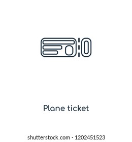 Plane ticket concept line icon. Linear Plane ticket concept outline symbol design. This simple element illustration can be used for web and mobile UI/UX.