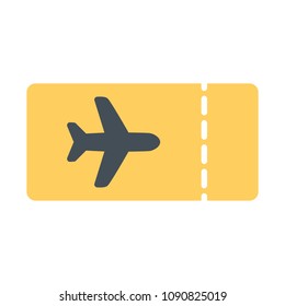 Plane Ticket Icon.  96x96 for Web Graphics and Apps.  Simple Minimal Pictogram. Vector