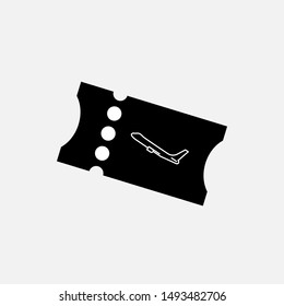 Plane Ticket Icon. Flight Boarding Pass Symbol. Applied for Design, Presentation, Website or Apps Elements - Vector.