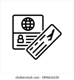 Plane ticket icon on white background