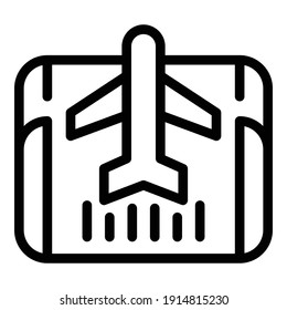 Plane ticket icon. Outline plane ticket vector icon for web design isolated on white background