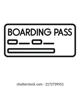 Plane ticket icon outline vector. Air flight. Trip card