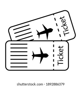 Plane Ticket Icon Sign Vector,Symbol, Logo Illustration For Web And Mobile Color Editable